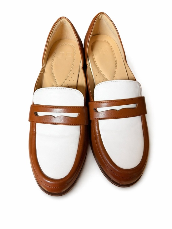 JustFab Other - Leona penny loafers by Just Fab brand new with tags size 7.5 in brown and white